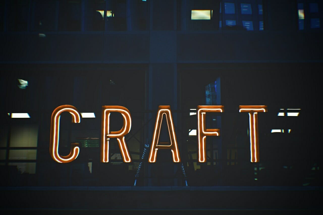 craft neon sign at night time