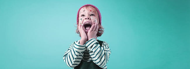 Kid with stickers