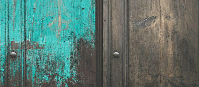 how a door look like before and after taking out the acrylic paint