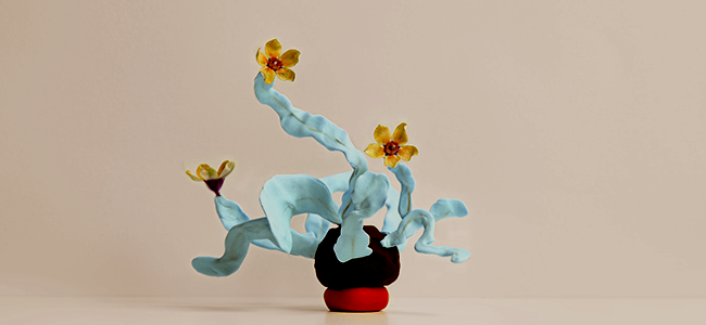 little plant made with polymer clay