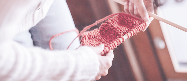 knitting in process