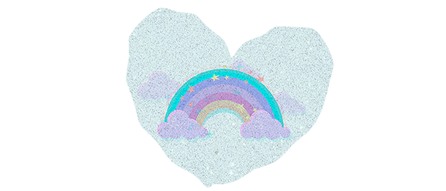 glitter sublimation htv heart and rainbow