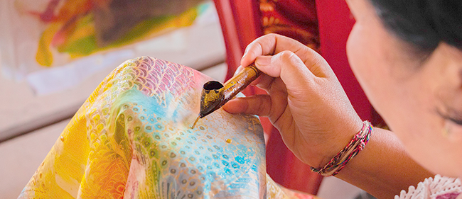 Batik work in process