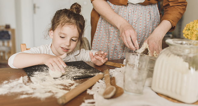 kid playing with salt dough_