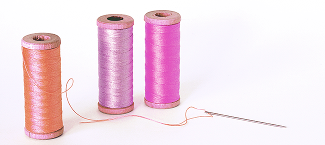 Thread or yarn, An embroidery needle