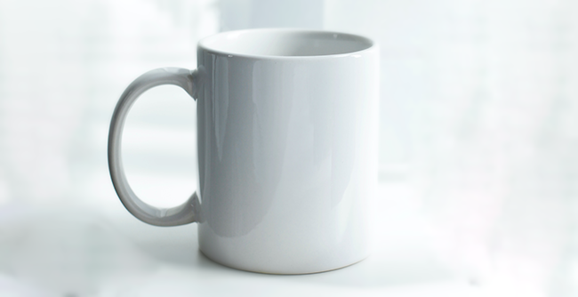 sharpen scissors using a mug