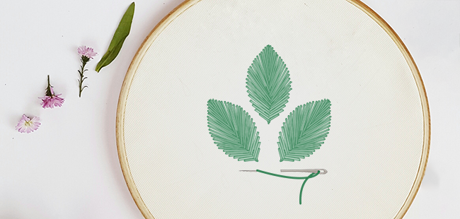 leaf embroidery