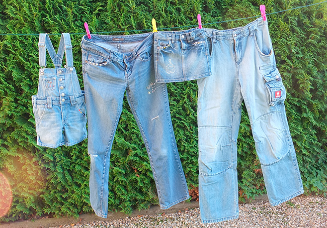 starched jeans