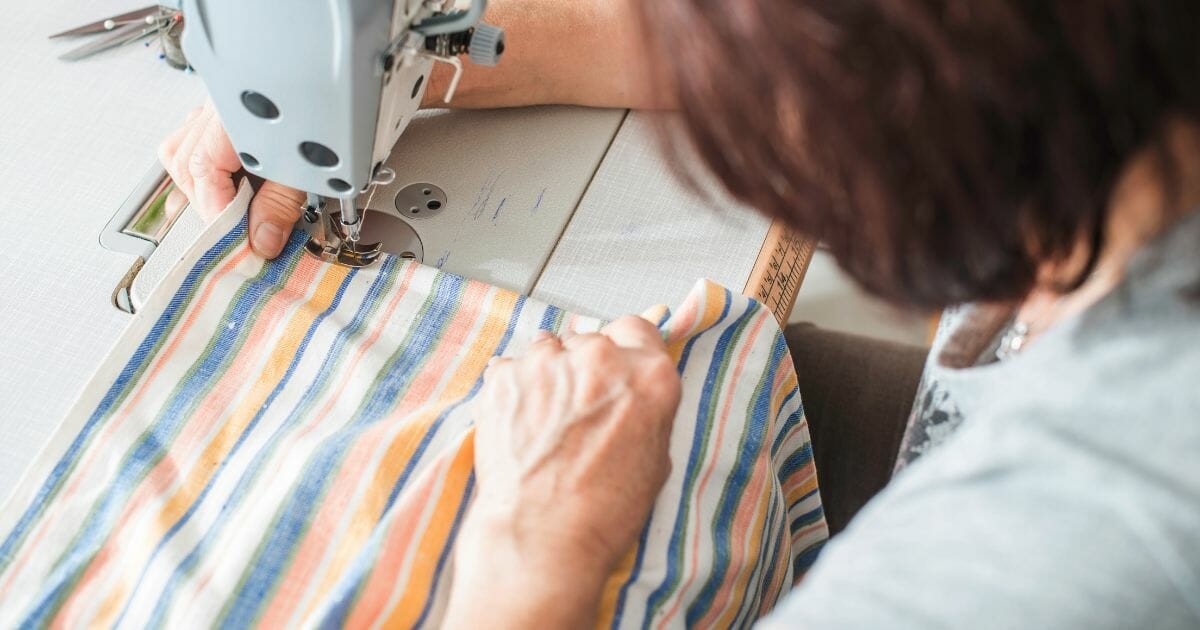 woman sewing